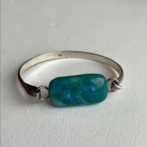 925 Silver Bracelet with Glass Accent